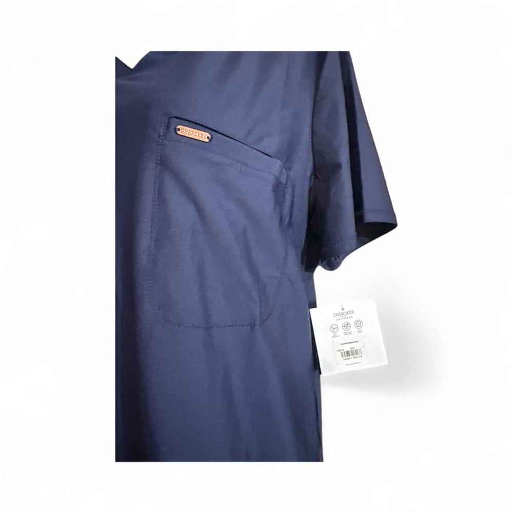 FORM by Cherokee Women's Tuck-In Knit Mesh V-Neck Scrub Top -Size Medium - Picture 2 of 9